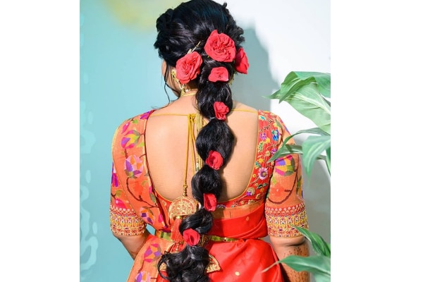 11. Floral bubble braid