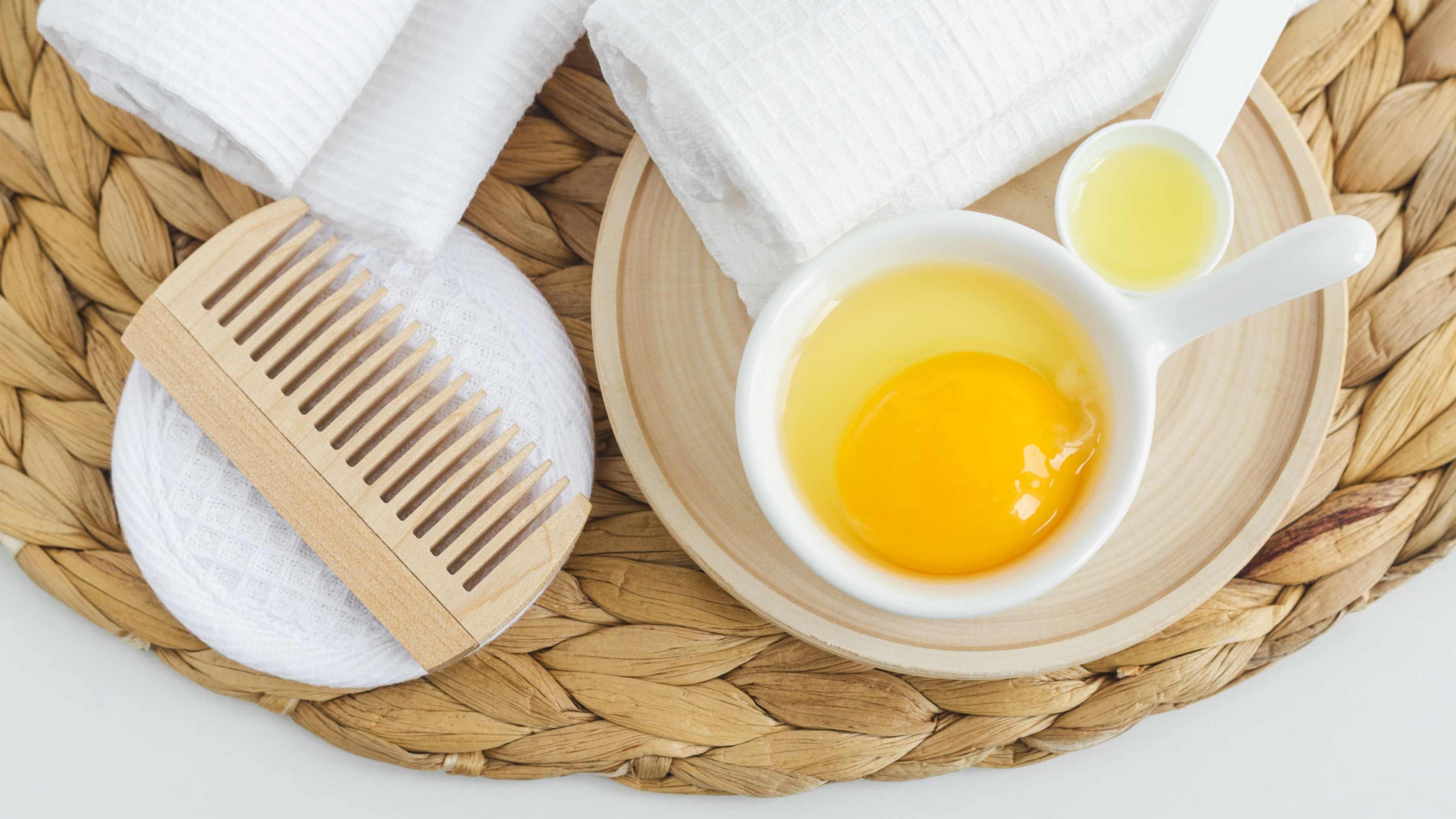 Olive oil and egg mask