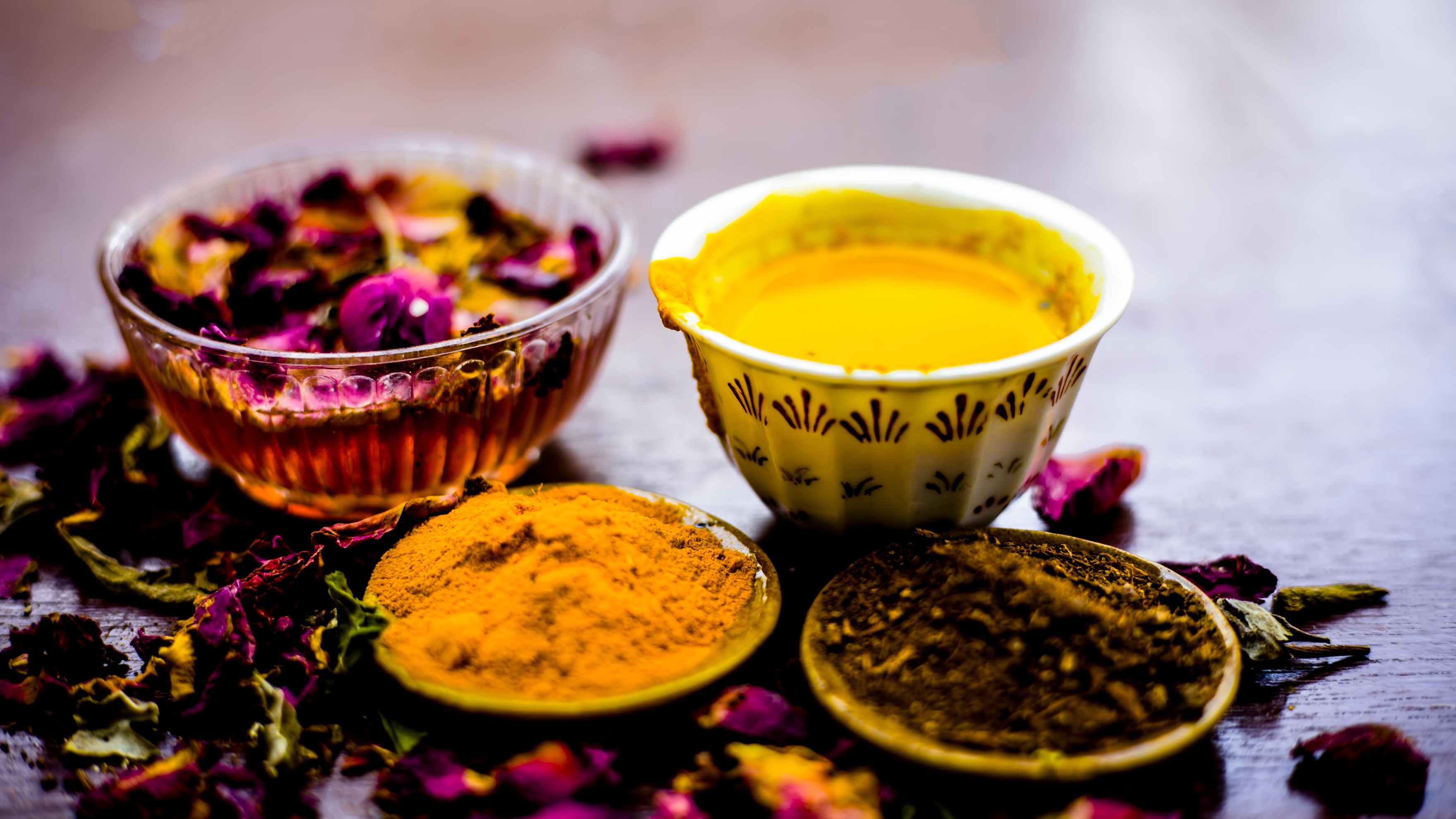 Rose Water + Gram Flour + Turmeric Pack for Acne-Prone Skin