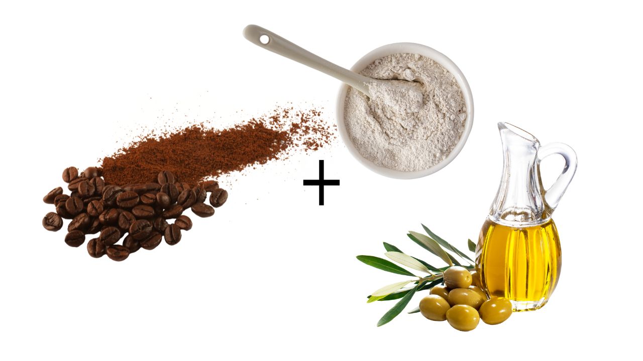 coffee bentonite clay and olive oil
