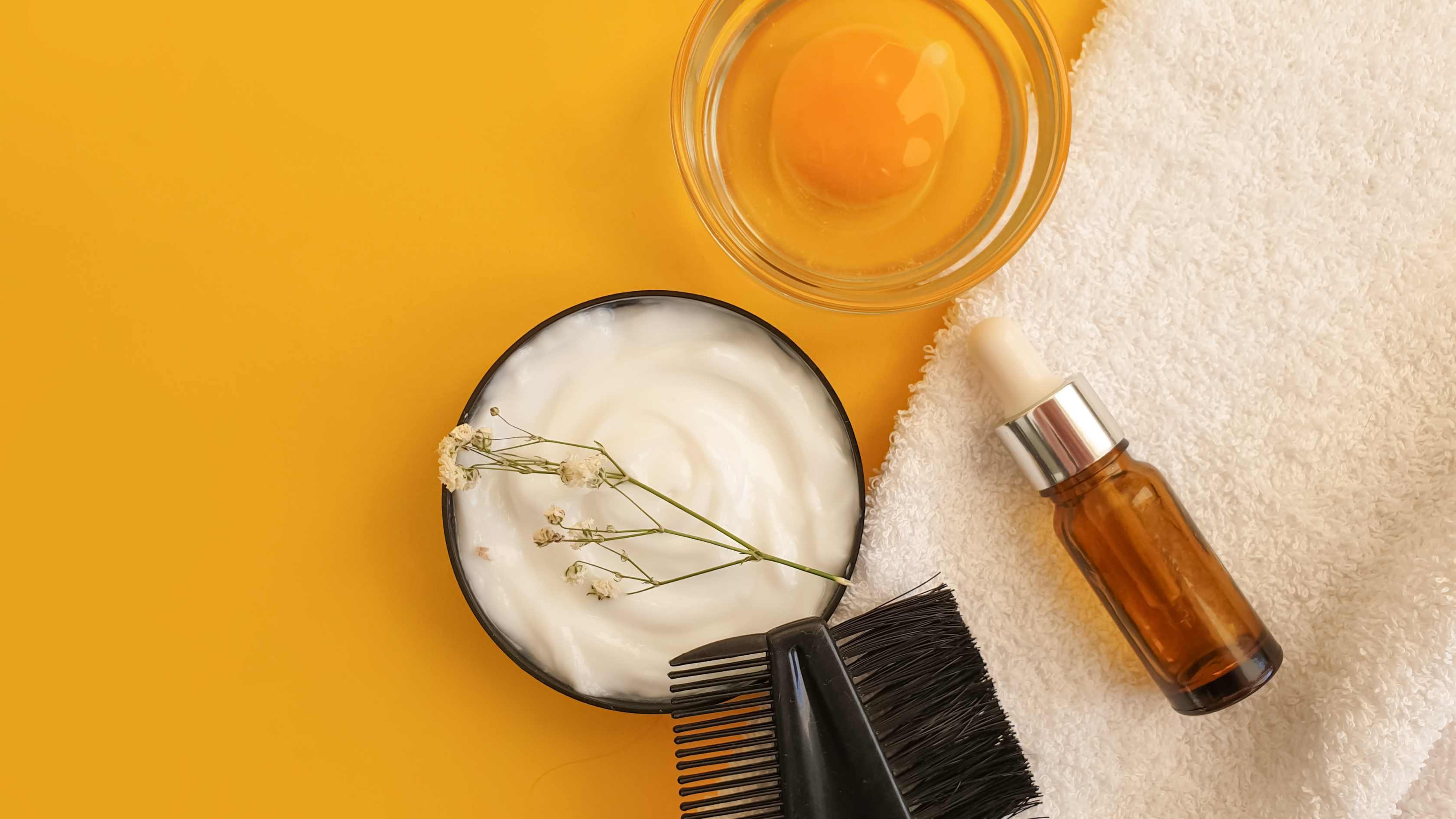 Rice flour and egg mask