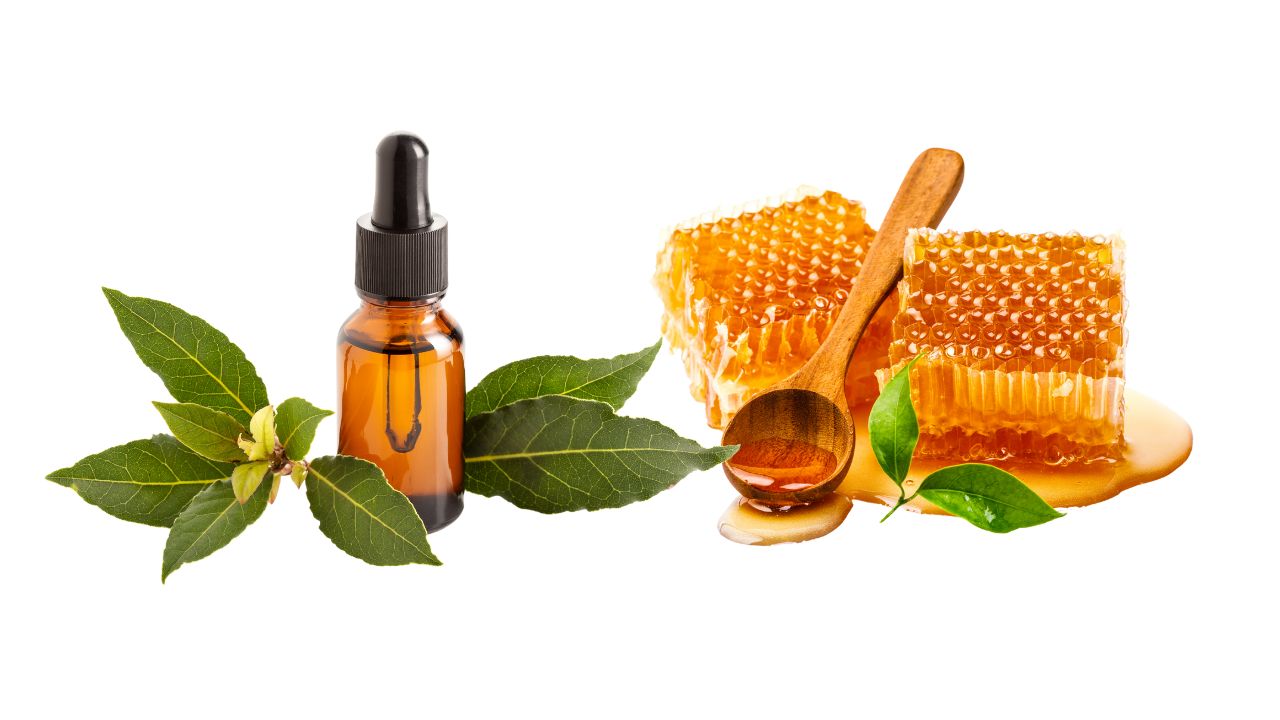 - Tea tree oil + honey