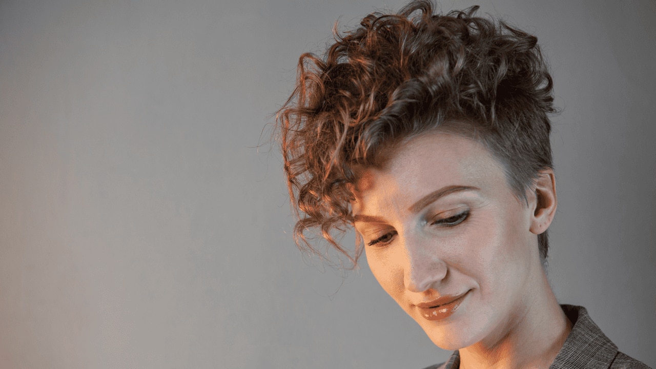 Curly pixie with undercut