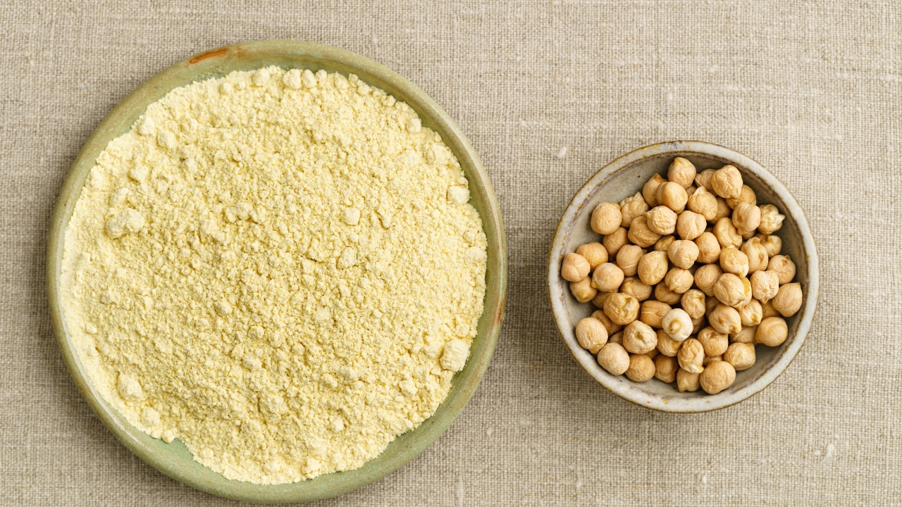 Gram flour and rose water