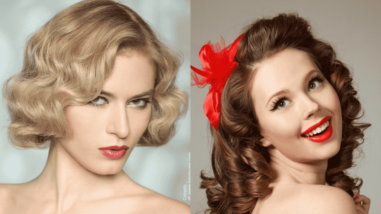 Vintage curls for curly hair