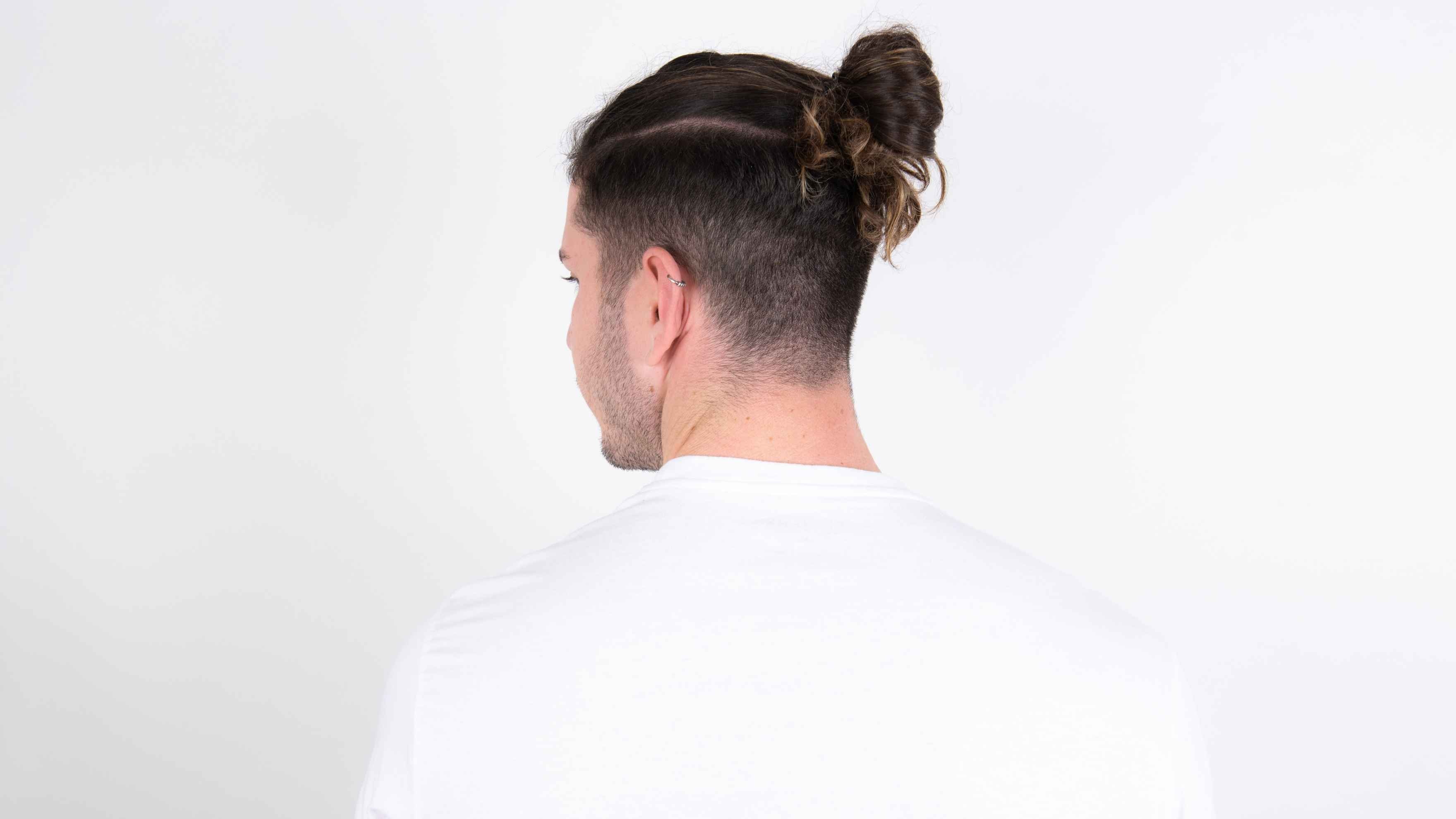Low Fade with Man Bun/Top Knot