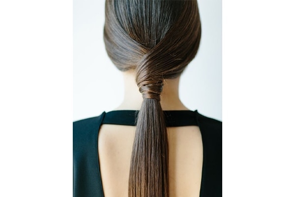 Wrapped Ponytail - Straight hair hairstyle