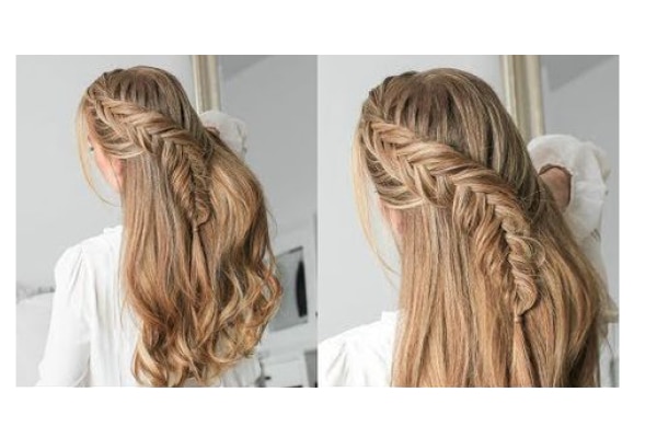 Inverted fishtail braid