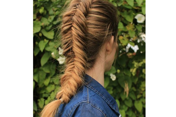 Inverted fishtail braid