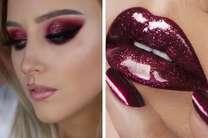 burgundy makeup