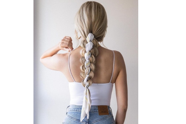 10. Short hair braid with strings