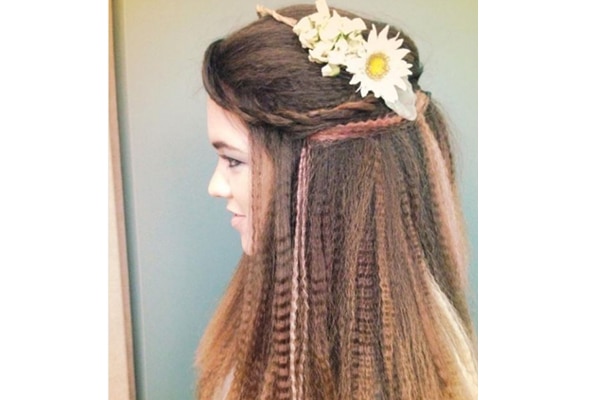 10. Short hair braid with strings