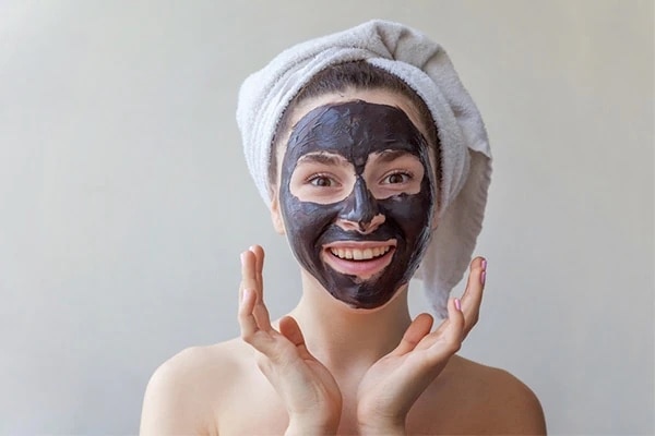 charcoal mask woman after shower charcoal mask woman after shower