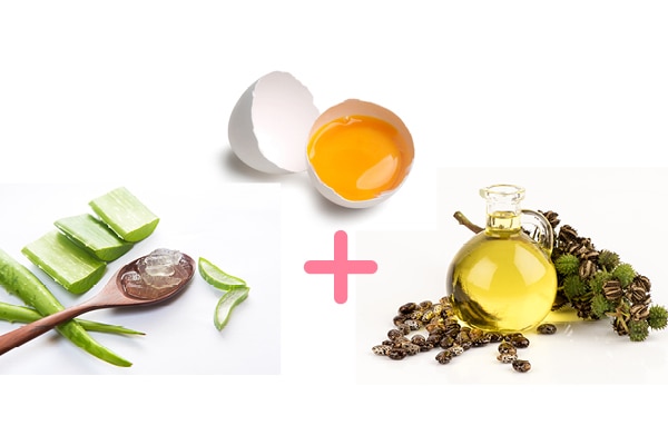 5. Egg white + aloe vera + castor oil face mask for mature skin