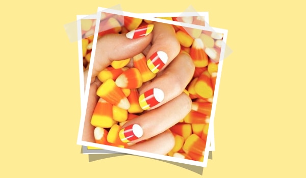 Step-by-step guide to get you some candy corn nails at home