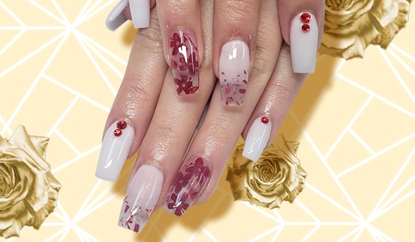 Delicate floral nail art ideas to try this wedding season