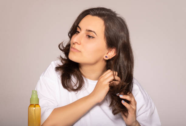 hot oil treatment for hair woman brunette hot oil treatment for hair woman brunette