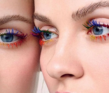 Rainbow eyelashes