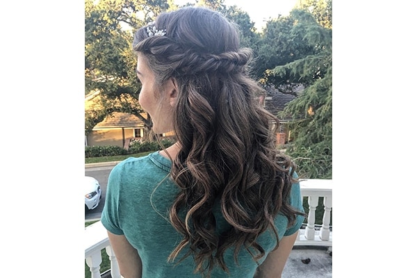 Dutch Braid with Low Messy Bun