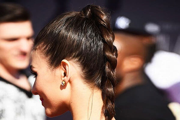 The sleek double braided buns